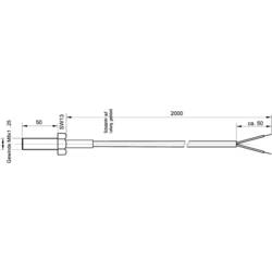 Enda K4-TC-J-M8x50-2M K4-TC-J-M8x50-2M teplotní senzor, J , -50 do 400 °C, Délka kabelu 2 m, šířka 7.97 mm