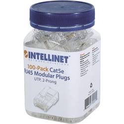 Intellinet 790055 Intellinet 100 ks Cat5e RJ45 modulární zástrčka UTP, 2-bodový žíla kontakty pro dráty 100 adaptér pro nádobka 790055 krimpovací kontakt Počet