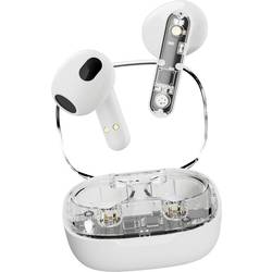 STREETZ T150 In Ear Headset Bluetooth®, 6612031, stereo, bílá, transparentní