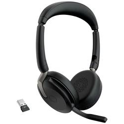 Jabra Evolve2 65 Flex Link380a UC + Ladepad Sluchátka On Ear Bluetooth®, 26699-989-989, stereo, černá, Potlačení hluku