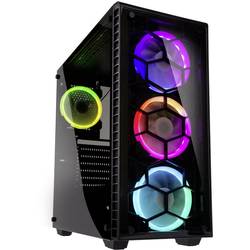 Kolink Observatory RGB midi tower PC skříň černá 4 předinstalované LED ventilátory, boční okno, prachový filtr, instalace pevného disku bez nářadí