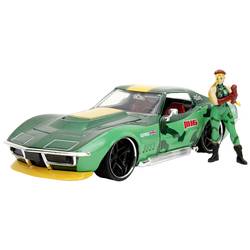 JADA TOYS Street Fighter 1969 Chevrolet Corvette Steingray ZL1 s figurka Cammy White hotový model Model osobního automobilu