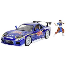 JADA TOYS Street Fighter 1993 Mazda RX7 s postavou Chun-li hotový model Model osobního automobilu