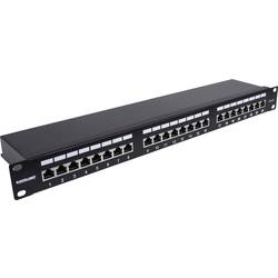 Intellinet 24-Port Cat6a Patchpanel geschirmt 1HE Kabeleinführung 90° abgewinkelt schwarz 24 portů patch panel 483 mm (19) 1 U černá osazený