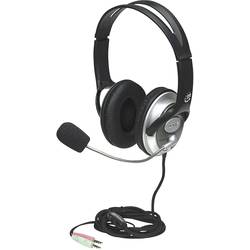 Manhattan Classic Stereo Headset Sluchátka Over Ear kabelová černá regulace hlasitosti