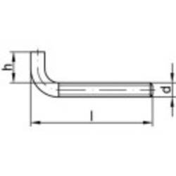 TOOLCRAFT 159602 Rovné háky se závitem 60 mm Galvanicky pozinkovaná ocel 100 ks