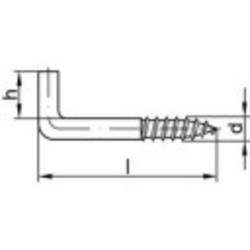 TOOLCRAFT 159601 Rovné háky se závitem 100 mm Galvanicky pozinkovaná ocel 100 ks