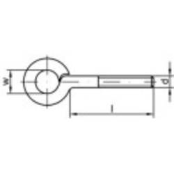 TOOLCRAFT Šrouby s okem typu 48 (Ø x d) 6 mm x 30 mm Galvanicky pozinkovaná ocel M4 100 ks