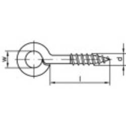 TOOLCRAFT Šrouby s okem typu 1 (Ø x d) 3 mm x 10 mm Galvanicky pozinkovaná ocel 100 ks