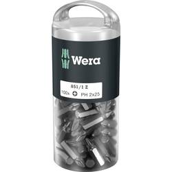 Wera 851/1 Z DIY 100 SiS 851/1 Z (100xPH2/25) DIY Box Recess-Bits křížový bit PH 2 nástrojová ocel legováno, vysoce pevné D 6.3 100 ks