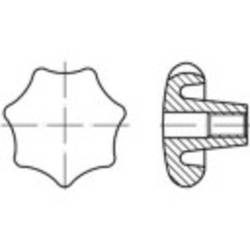 Hvězdicová ovládací matice TOOLCRAFT N/A, 6 mm, šedá litina, 10 ks