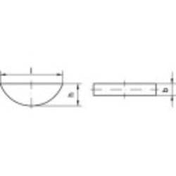 TOOLCRAFT 138905 Woodruffova pera DIN 6888 ocel C45K 100 ks