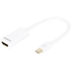 Digitus DB-340404-001-W HDMI / Mini-DisplayPort adaptér [1x mini DisplayPort zástrčka - 1x HDMI zásuvka] bílá kulatý, dvoužilový stíněný 15.00 cm