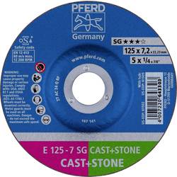 PFERD 62912725 E 125-7 SG CAST+STONE brusný kotouč lomený Průměr 125 mm Ø otvoru 22.23 mm Slitina hliníku, litina , Litá kůže, beton, titan 10 ks