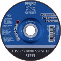 PFERD 62215326 E 150-7 ZIRKON SGP STEEL brusný kotouč lomený Průměr 150 mm Ø otvoru 22.23 mm ocel 10 ks