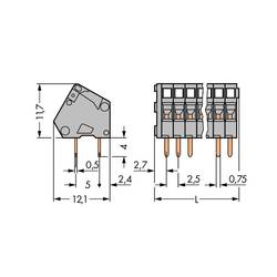 WAGO 233-110 pružinová svorkovnice 0.50 mm² Pólů 10 šedá 180 ks