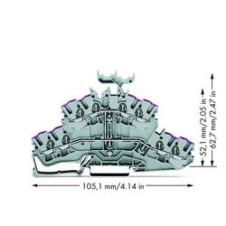 WAGO 2002-2438 dvojitá průchodková svorka 5.20 mm pružinová svorka osazení: L šedá 50 ks