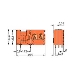 WAGO 742-176 pružinová svorkovnice 2.50 mm² Pólů 1 oranžová 200 ks