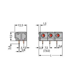 WAGO 235-502 pružinová svorkovnice 1.50 mm² Pólů 2 šedá 280 ks