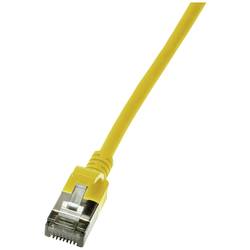 LogiLink CQ9017S RJ45 síťové kabely, propojovací kabely CAT 6A U/FTP 0.30 m žlutá extrémně tenký , samozhášecí, flexibilní provedení, fóliové stínění, bez