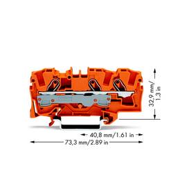 WAGO 2006-1302 průchodková svorka 7.50 mm pružinová svorka oranžová 25 ks