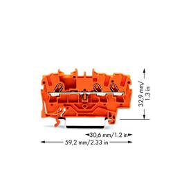 WAGO 2001-1302 průchodková svorka 4.20 mm pružinová svorka oranžová 100 ks