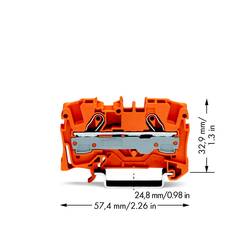 WAGO 2006-1202 průchodková svorka 7.50 mm pružinová svorka oranžová 50 ks