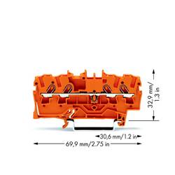 WAGO 2001-1402 průchodková svorka 4.20 mm pružinová svorka oranžová 100 ks