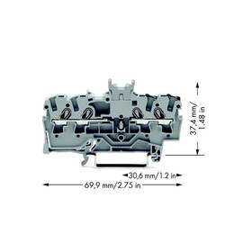 WAGO 2001-1441 průchodková svorka 4.20 mm pružinová svorka osazení: L šedá 100 ks