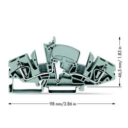 WAGO 282-841/049-000 průchodková svorka 8 mm pružinová svorka osazení: L šedá 20 ks
