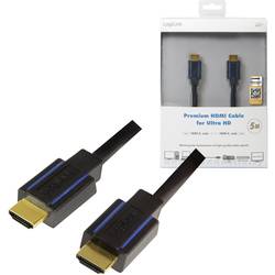 LogiLink HDMI kabel Zástrčka HDMI-A, Zástrčka HDMI-A 5.00 m černá CHB006 4K UHD HDMI kabel