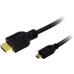 LogiLink HDMI kabel Zástrčka HDMI-A, Zástrčka HDMI Micro-D 1.50 m černá CH0031 4K UHD HDMI kabel