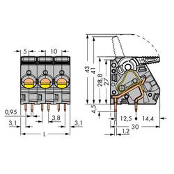 WAGO 2716-107 pružinová svorkovnice 6.00 mm² Pólů 7 šedá 15 ks