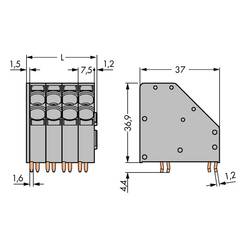 WAGO 746-2305 pružinová svorkovnice 10.00 mm² Pólů 5 šedá 24 ks