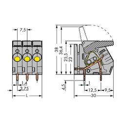 WAGO 2706-155 pružinová svorkovnice 6.00 mm² Pólů 5 šedá 30 ks