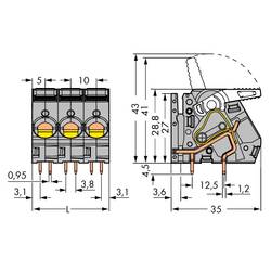 WAGO 2716-154 pružinová svorkovnice 6.00 mm² Pólů 4 šedá 24 ks