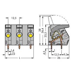 WAGO 2706-303 pružinová svorkovnice 6.00 mm² Pólů 3 šedá 40 ks