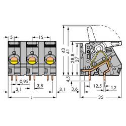 WAGO 2716-254 pružinová svorkovnice 6.00 mm² Pólů 4 šedá 16 ks