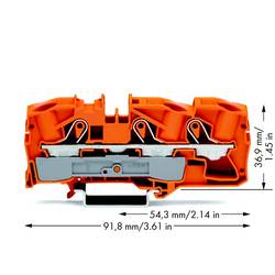 WAGO 2016-1302 průchodková svorka 12 mm pružinová svorka oranžová 20 ks