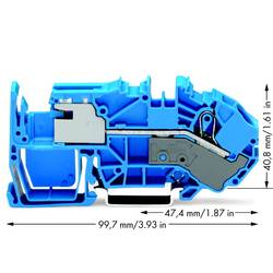 WAGO 2016-7714 oddělovací svorka 12 mm pružinová svorka osazení: N modrá 20 ks