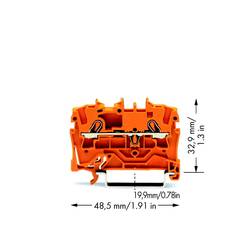 WAGO 2002-1202 průchodková svorka 5.20 mm pružinová svorka oranžová 100 ks