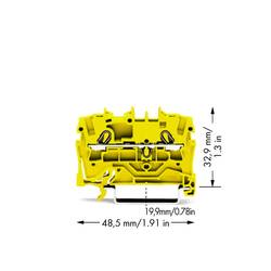 WAGO 2002-1206 průchodková svorka 5.20 mm pružinová svorka žlutá 100 ks