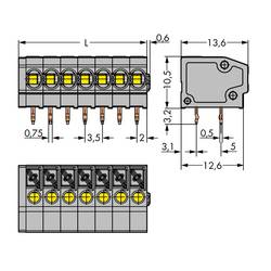 WAGO 805-106 pružinová svorkovnice 1.50 mm² Pólů 6 šedá 220 ks