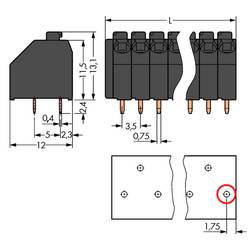 WAGO 250-204/000-009 pružinová svorkovnice 1.50 mm² Pólů 4 světle šedá 300 ks