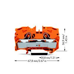 WAGO 2010-1202 průchodková svorka 10 mm pružinová svorka oranžová 25 ks