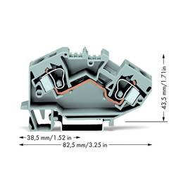 WAGO 784-601 průchodková svorka 10 mm pružinová svorka osazení: L šedá 25 ks