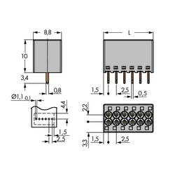 WAGO 2080-504 pružinová svorkovnice 1 mm² Pólů 4 šedá 100 ks