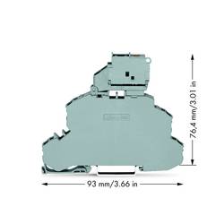 WAGO 2002-2611/1000-541 dvojitá svorka pojistky 6.20 mm pružinová svorka šedá 25 ks