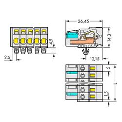 WAGO 721-116/008-000/037-000 kolíková lišta Počet kontaktů 16 Počet řádků 1 10 ks