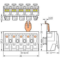 přístrojová svorka Tuhost (příčný řez): 0.5-2.5 mm² Pólů: 5 WAGO WAGO GmbH & Co. KG 250 ks bílá